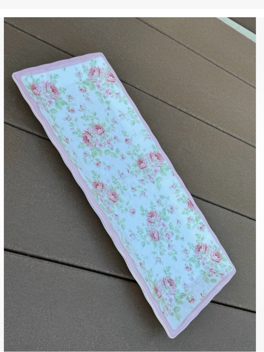 Floral Rectangular Serving Platters Shabby Chic Party Trays Bridal New